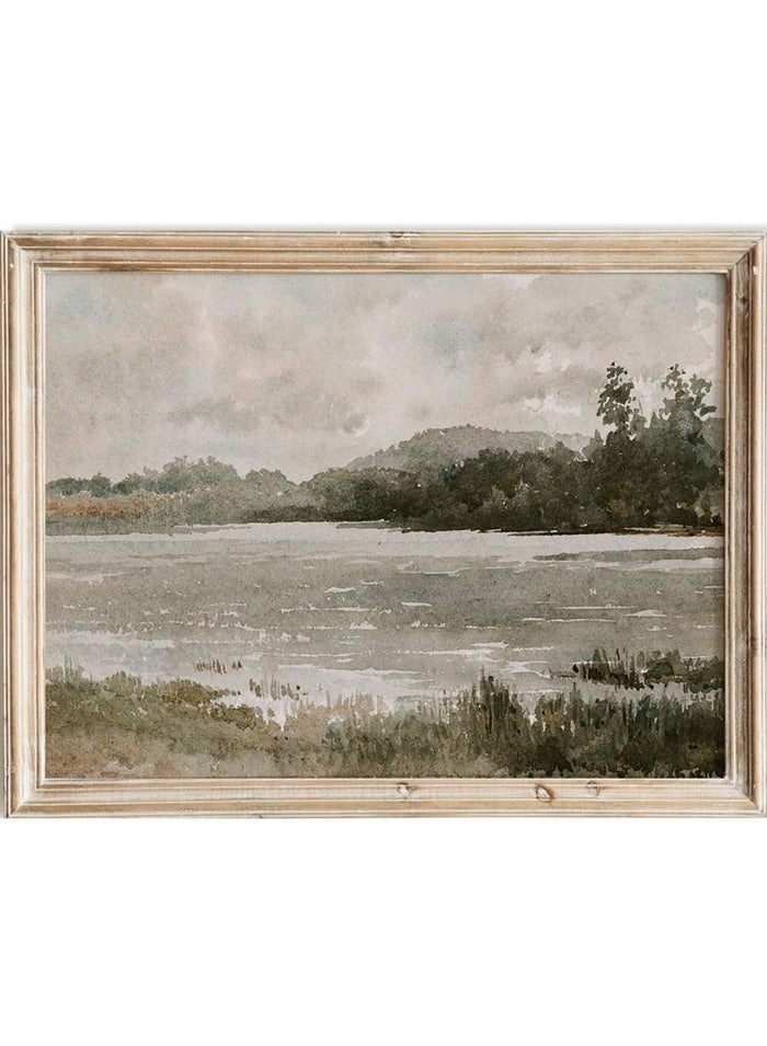 "Lakeside Landscape" Art Print_Sugar & Canvas_Arnold William Brunner