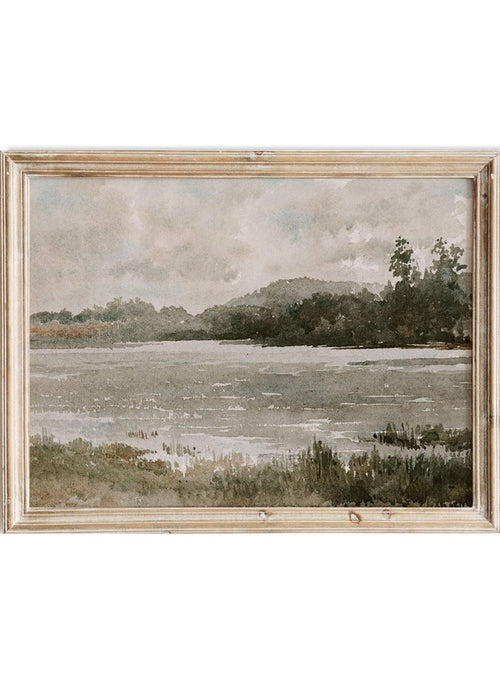"Lakeside Landscape" Art Print_Sugar & Canvas_Arnold William Brunner