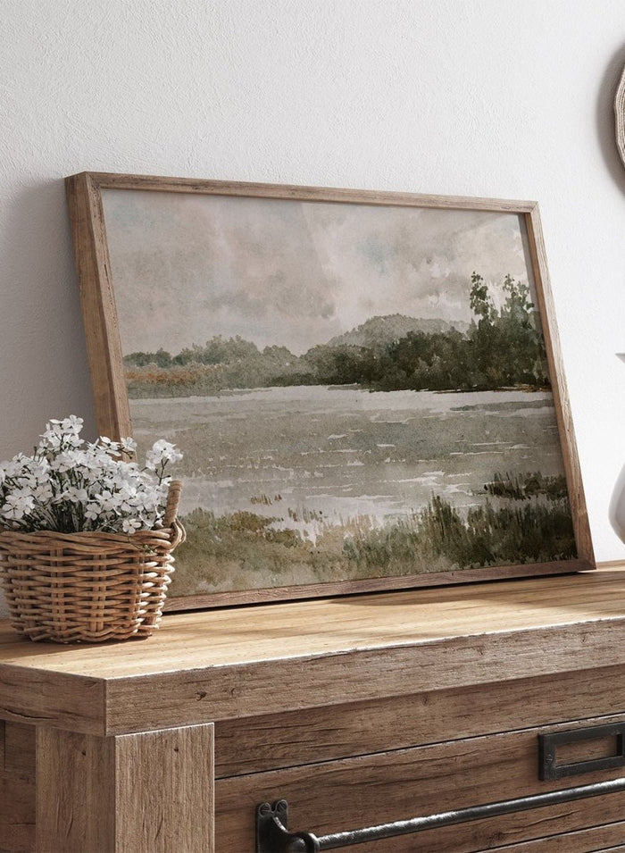 "Lakeside Landscape" Art Print_Sugar & Canvas_Arnold William Brunner