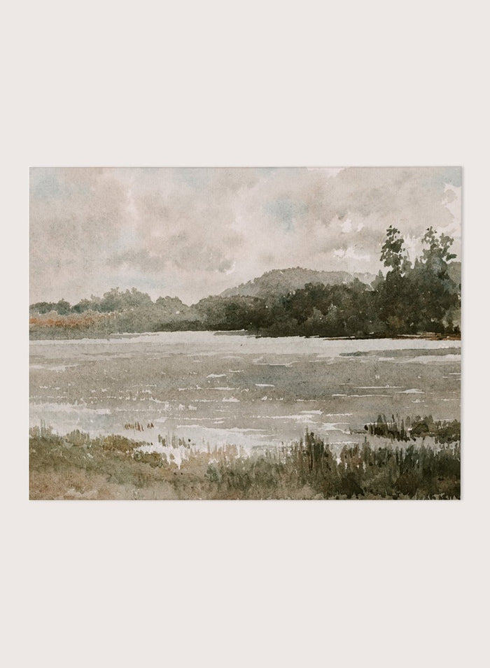 "Lakeside Landscape" Art Print_Sugar & Canvas_Arnold William Brunner