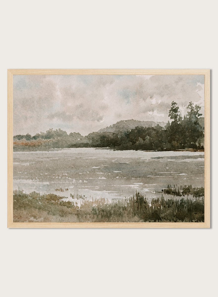 "Lakeside Landscape" Art Print_Sugar & Canvas_Arnold William Brunner