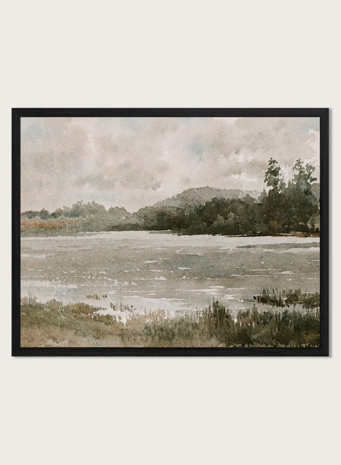"Lakeside Landscape" Art Print_Sugar & Canvas_Arnold William Brunner
