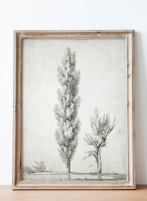 "Landscape with a Poplar and a Willow Tree" Art Print_Sugar & Canvas_Jean Victor Bertin