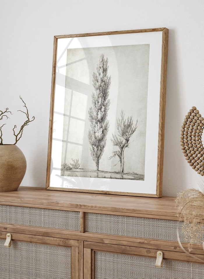 "Landscape with a Poplar and a Willow Tree" Art Print_Sugar & Canvas_Jean Victor Bertin