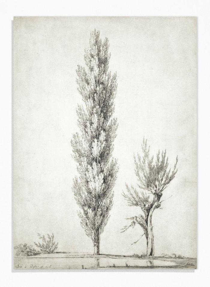 "Landscape with a Poplar and a Willow Tree" Art Print_Sugar & Canvas_Jean Victor Bertin