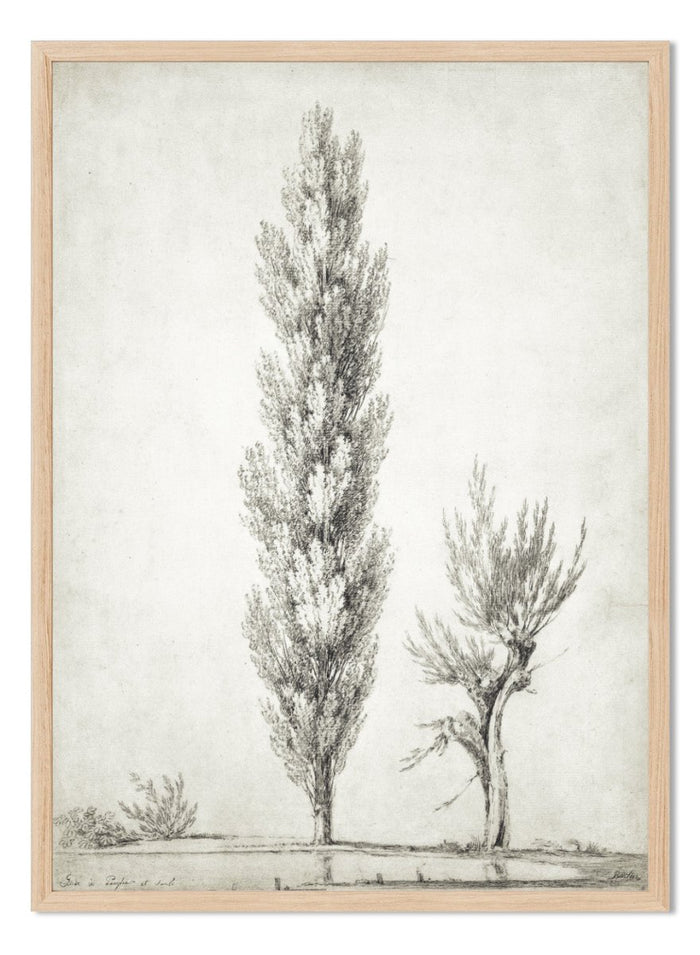 "Landscape with a Poplar and a Willow Tree" Art Print_Sugar & Canvas_Jean Victor Bertin