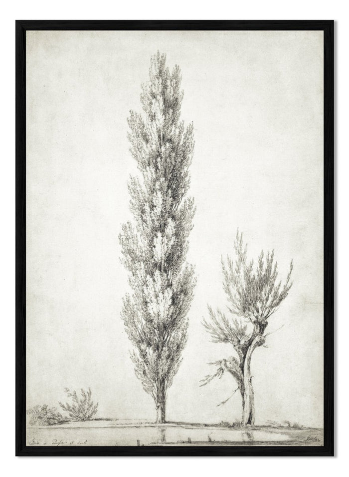 "Landscape with a Poplar and a Willow Tree" Art Print_Sugar & Canvas_Jean Victor Bertin