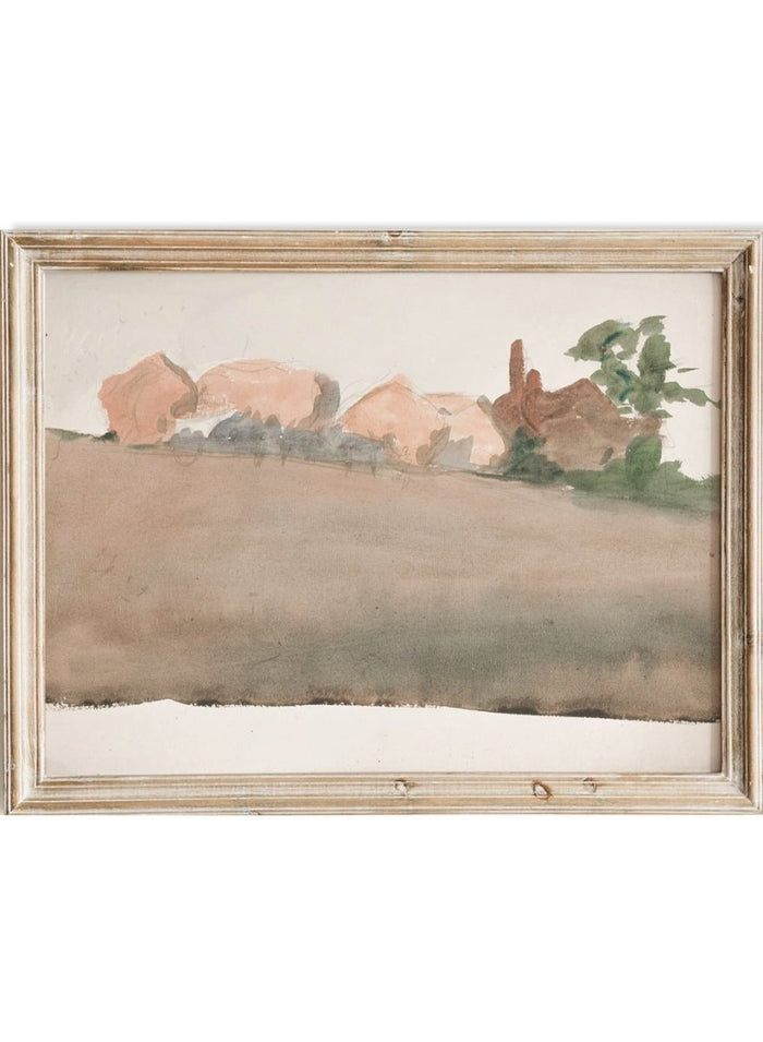"Landscape with Houses in Distance" Art Print_Sugar & Canvas_Edwin Austin Abbey