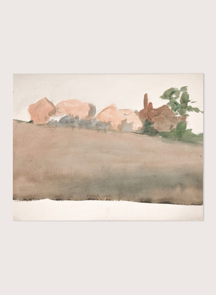 "Landscape with Houses in Distance" Art Print_Sugar & Canvas_Edwin Austin Abbey