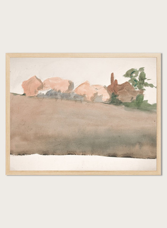 "Landscape with Houses in Distance" Art Print_Sugar & Canvas_Edwin Austin Abbey