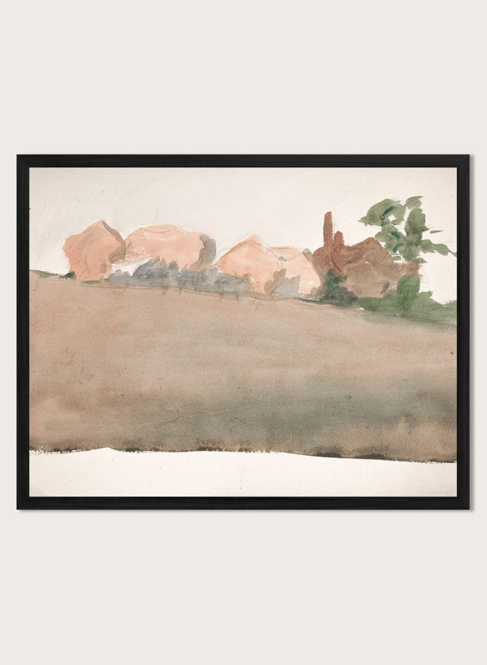 "Landscape with Houses in Distance" Art Print_Sugar & Canvas_Edwin Austin Abbey