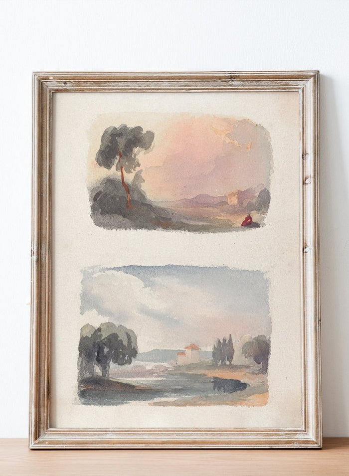 "Landscape with Mountains in Distance" Art Print_Sugar & Canvas_Thomas Sully
