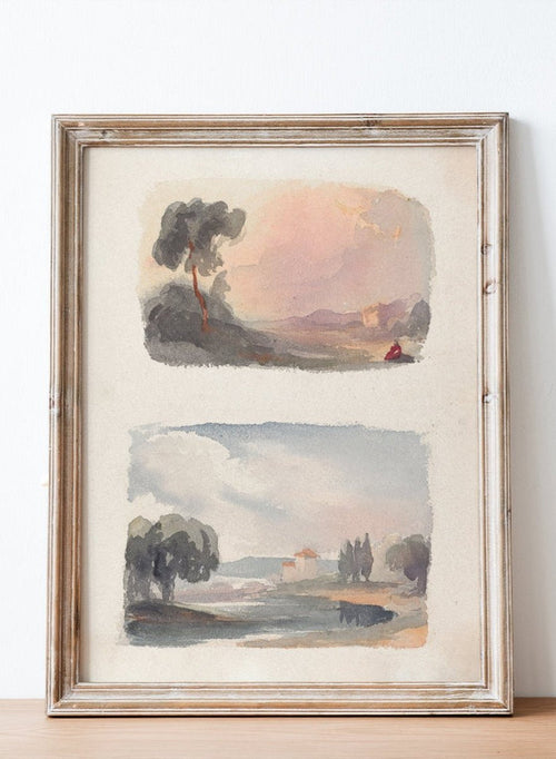 "Landscape with Mountains in Distance" Art Print_Sugar & Canvas_Thomas Sully