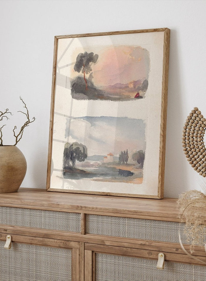 "Landscape with Mountains in Distance" Art Print_Sugar & Canvas_Thomas Sully