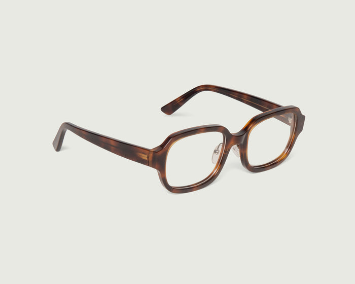 Dark Tort::Lark Eyeglasses rectangle tort acetate front diagonal