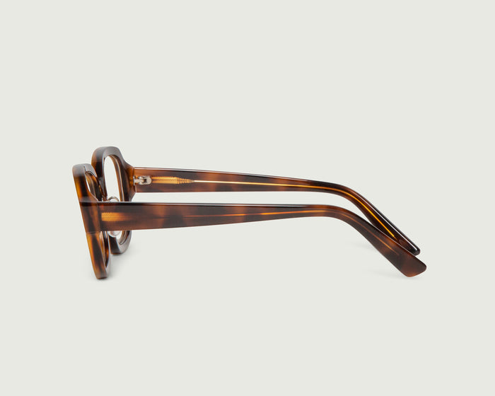 Dark Tort::Lark Eyeglasses rectangle tort acetate side
