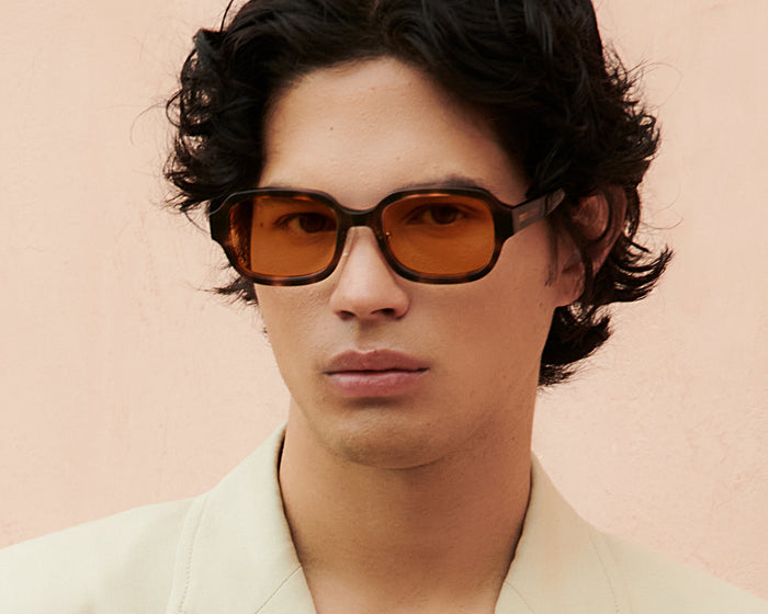 lifestyle-Dark-Tort::men Lark Eyeglasses rectangle tort acetate