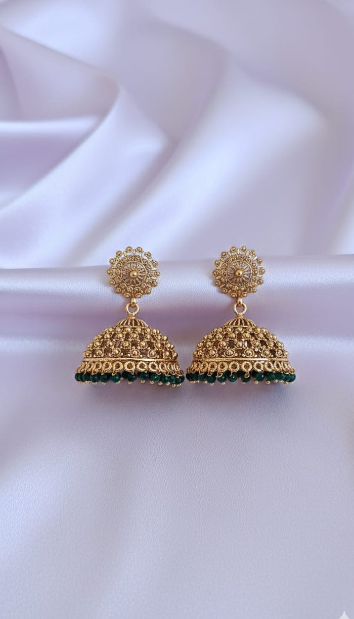 #LC1010 Emerald Jali jhumka