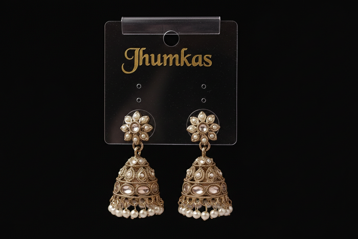 #LC1019 Classic indian oxidized jhumka