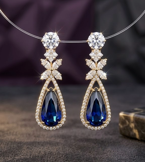 #LC1031 Teardrop crystal drop earrings