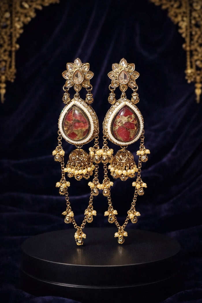 #LC1042 Regal Ruby Aura Jhumka
