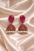 #LC1046 Antique Gold Pearl Drop Jhumka