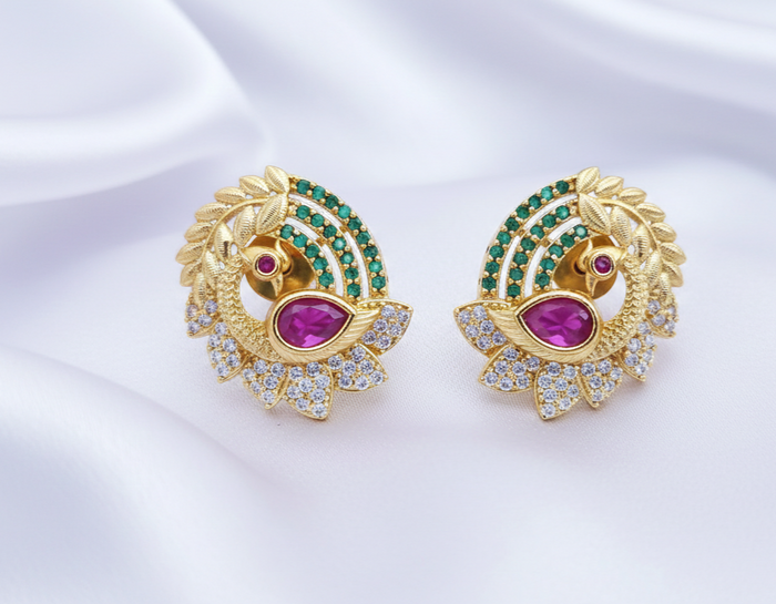 #LC1054 Peacock Nakshi stud