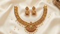 #LC1069 Traditional green and white pearl Lakshmi Malay Set