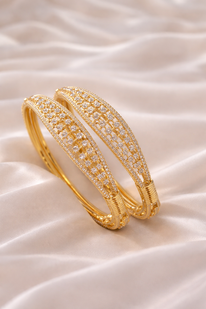 #LC1081 Royal Crystal Lattice Bangles