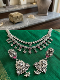 #LC1098 Oxidised Kundan Necklace Set