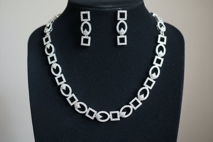 #LC1125 Luxury AD Stones Necklace Set