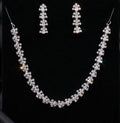 #LC1126 Crystal Floral Tennis Necklace Set