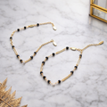 #LC1199 Golden with black pearl