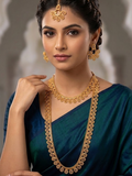 #LC1236 Long Haaram - oval shaped detailing - 4 piece set