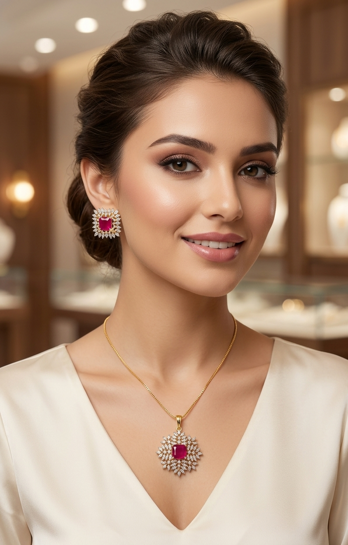 #LC1237  Royal radiance pendant set