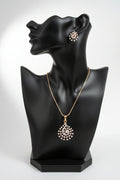 #LC1249 Rain drop pendant necklace with earring