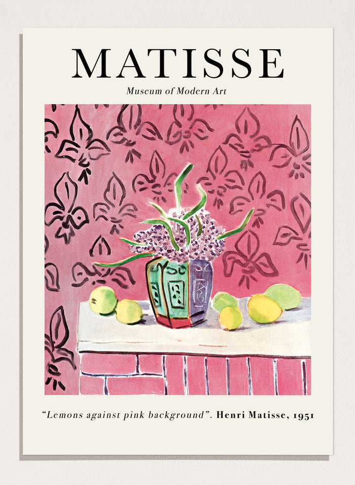 Lemons Against Pink Background 1951 by Henri Matisse Print
