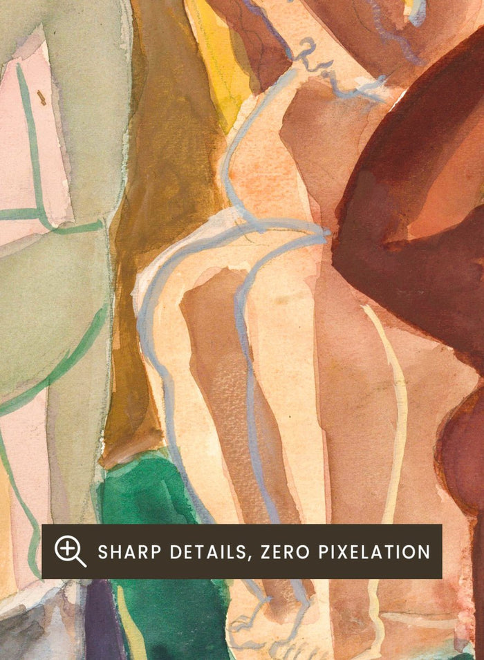 Leo Gestel - Two Bathing Women and a Bridge Figure Art Print