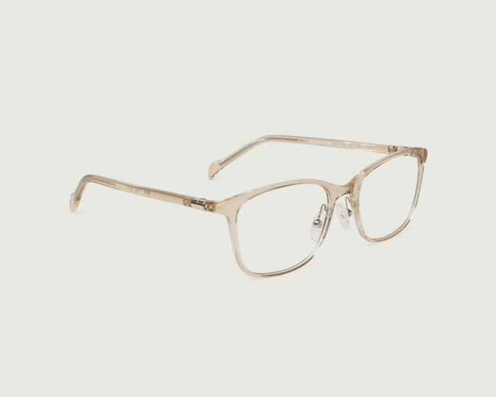 Pale Nude::Leo+ Eyeglasses square nude plant-based plastic front diagonal