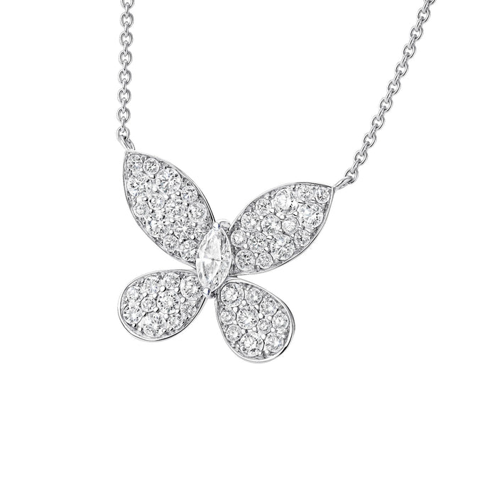Léonne White Butterfly Necklace