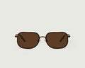 Classic Tort::Levi Sunglasses round brown plastic front