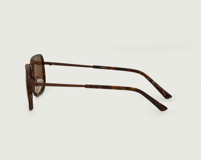 Classic Tort::Levi Sunglasses round brown plastic side