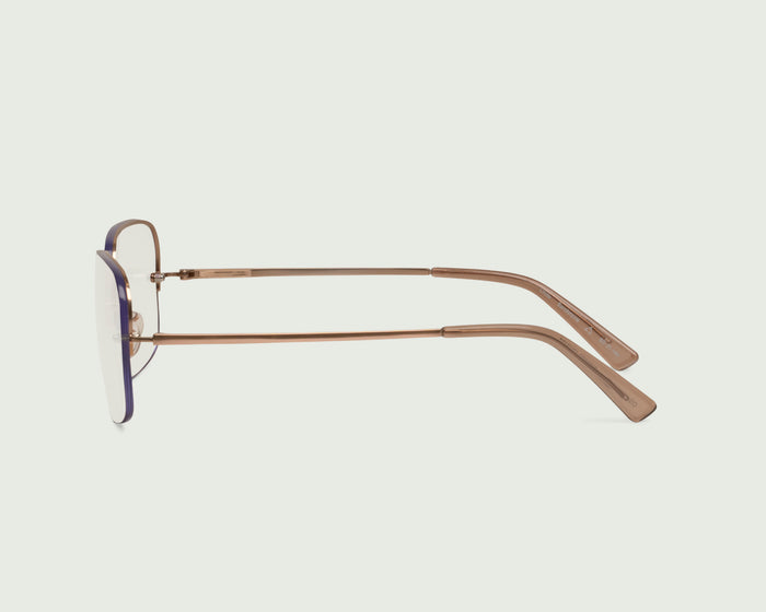 Sandstone::Linda Eyeglasses rectangle brown metal side