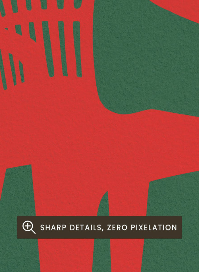 Bold Red Chair by Lisa Solomoniuk premium framed fine art print featuring a vivid red chair, deep green background, and long black shadows.