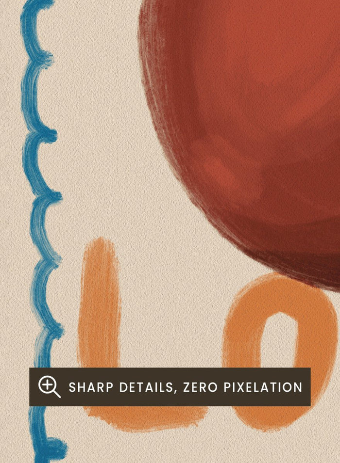 An art print featuring a painted red tomato with a green stem, surrounded by a scalloped blue border on a cream background. The words 'TOMATO' at the top and 'LOVER' at the bottom are written in orange hand-drawn lettering. Tomato Lover by Lisa Solomoniuk premium framed fine art print featuring an oversized tomato, playful hand-painted lettering, and a wavy border.