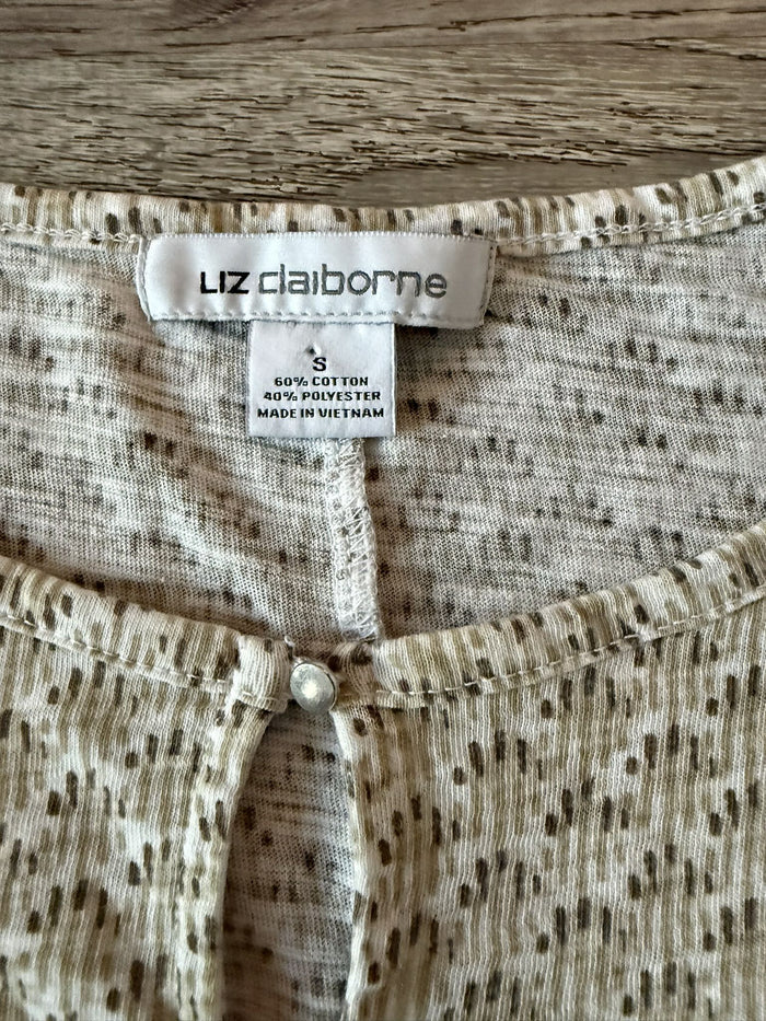 Liz Claiborne Preowned great condition Size S Beige/white Top