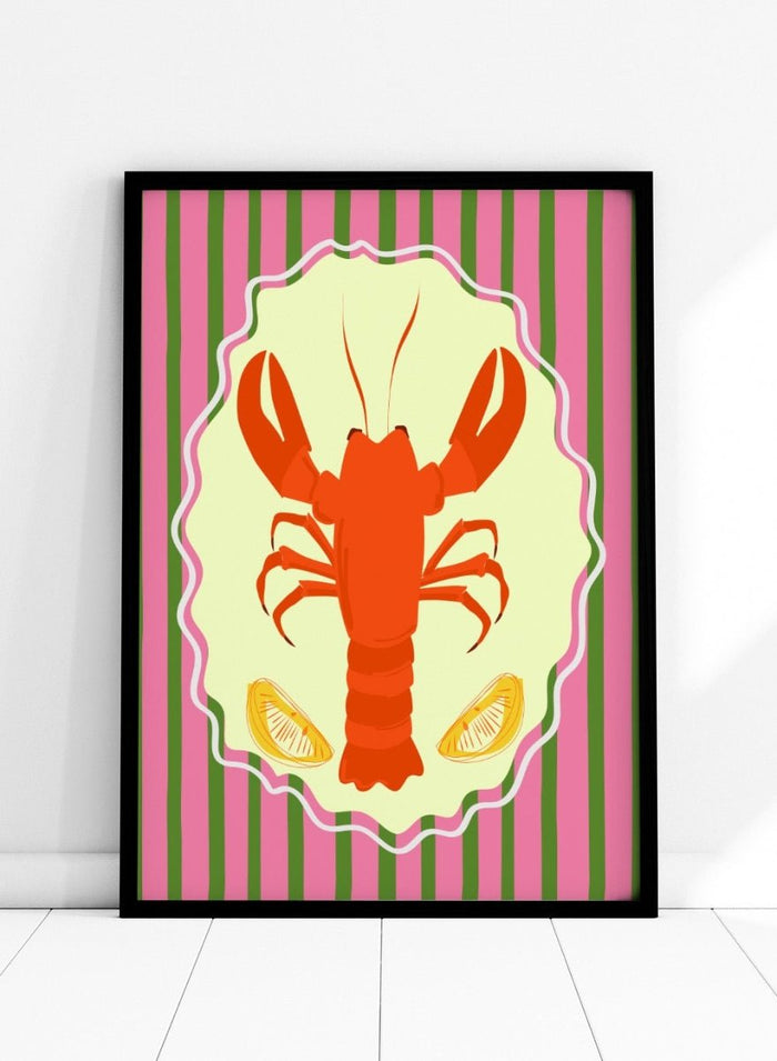 'Lobster & Lemon' Aesthetic Art Print_Sugar & Canvas_Sugar & Canvas