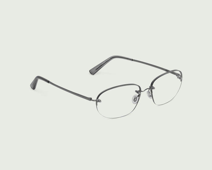 Ash::Lori Eyeglasses oval black  metal front diagonal