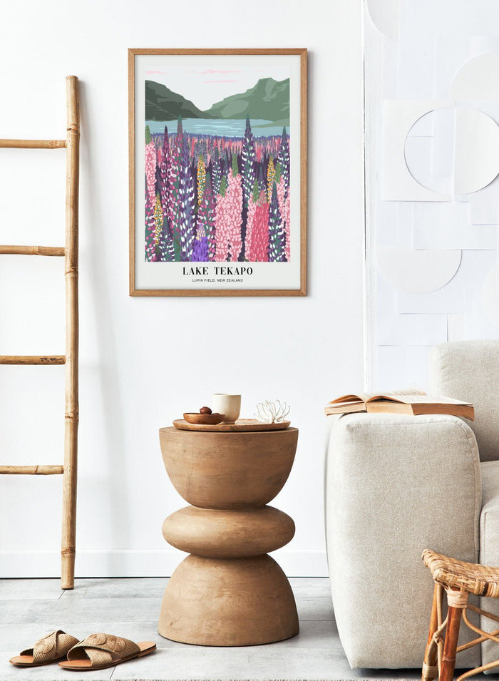 Lupins Field in Lake Tekapo New Zealand Art Print_Sugar & Canvas