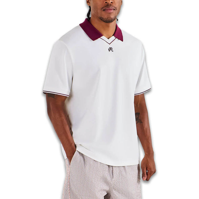 Malbon Barrio Golf Polo Bright White - SU26 Men